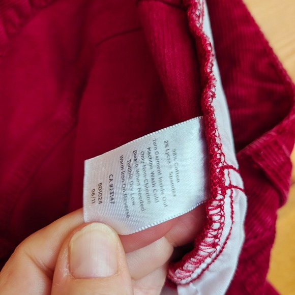 Talbots Red Corduroy Stretch Straight Leg Pants Preppy Casual Size 4(28") X 30" - Picture 10 of 10